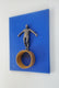 Original art for sale at UGallery.com | Balance on Blue, Ochre. by Yelitza Diaz | $450 | mixed media artwork | 12' h x 9' w | thumbnail 2