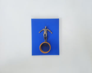 Balance on Blue, Ochre. by Yelitza Diaz |  Context View of Artwork 