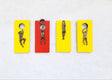 Original art for sale at UGallery.com | Yellow & Red Climbers by Yelitza Diaz | $975 | mixed media artwork | 11.5' h x 25' w | thumbnail 4