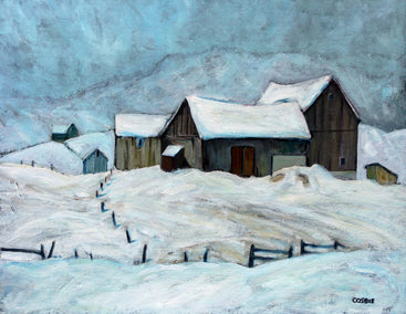 oil painting by Doug Cosbie titled Snow-Bound